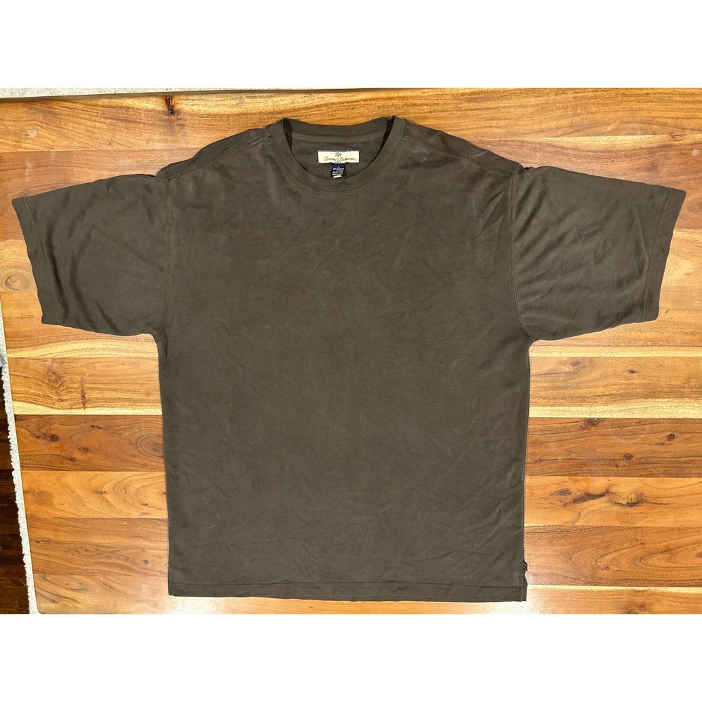 Tommy Bahama Mens Brown Tencel Lyocell Blend Short Sleeve T-Shirt Large Relaxed